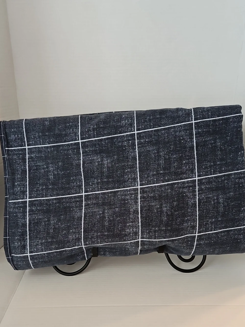 Kenneth Cole Charcoal Gray Holden Grid Reversible Cotton Twin Duvet Cover